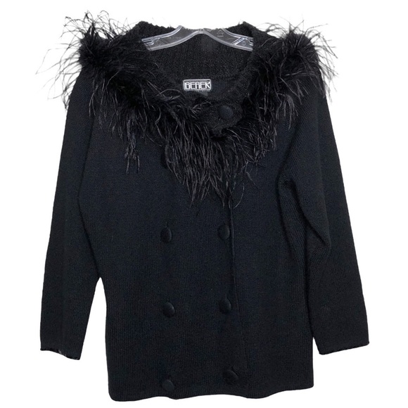 New - BEREK by TAKAKO SAKON - Black Wool Blend Maximalist Sweater - Size Large - Picture 1 of 6